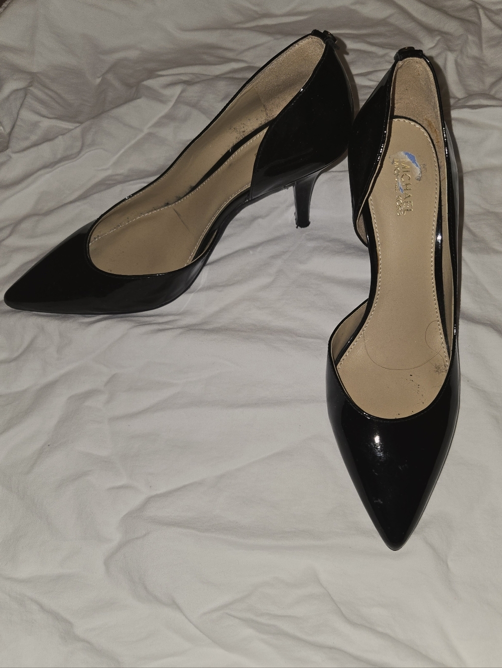 *FLAWED* Black Patent Pointed-Toe Pumps by Michael Kors